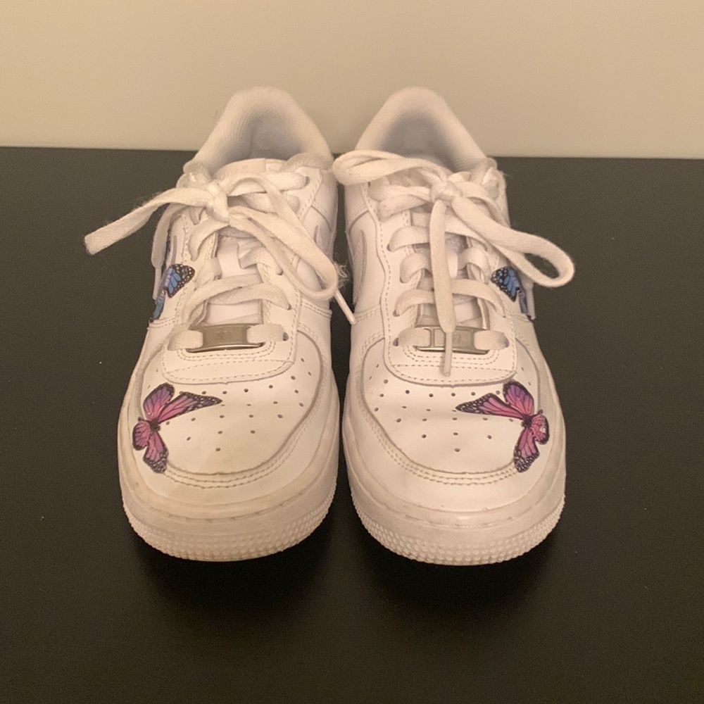 Youth Nike Air Force one custom butterfly sneakers